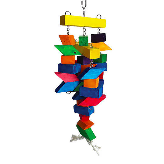 A&E Cage Company Happy Beaks Parrallelogram Large Wooden Toy - Chew Bird Toy HB46317