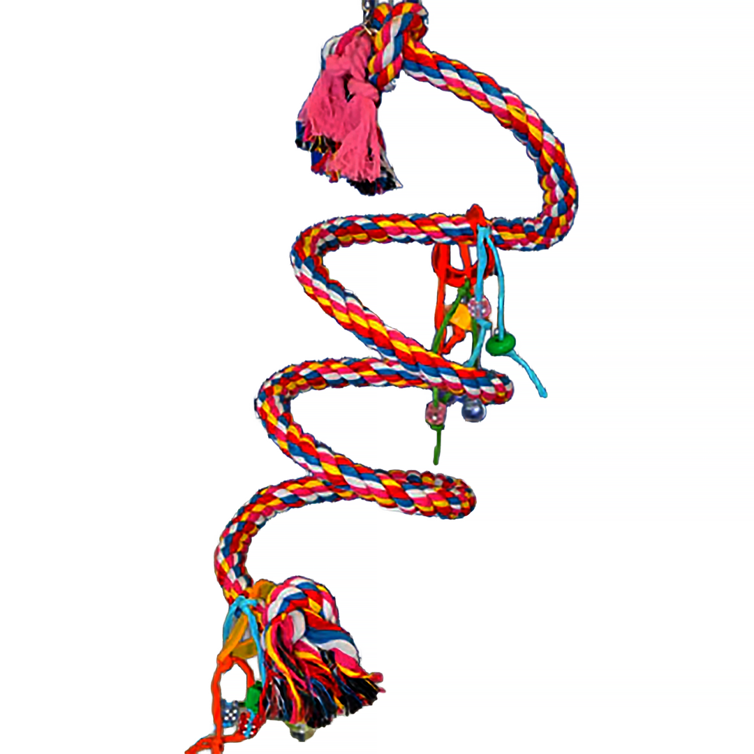 A&E Cage Company Fancy Medium Cotton Rope Boing 66” x 3/4” - Cotton Bungee Swing Bird Toy #HB552F