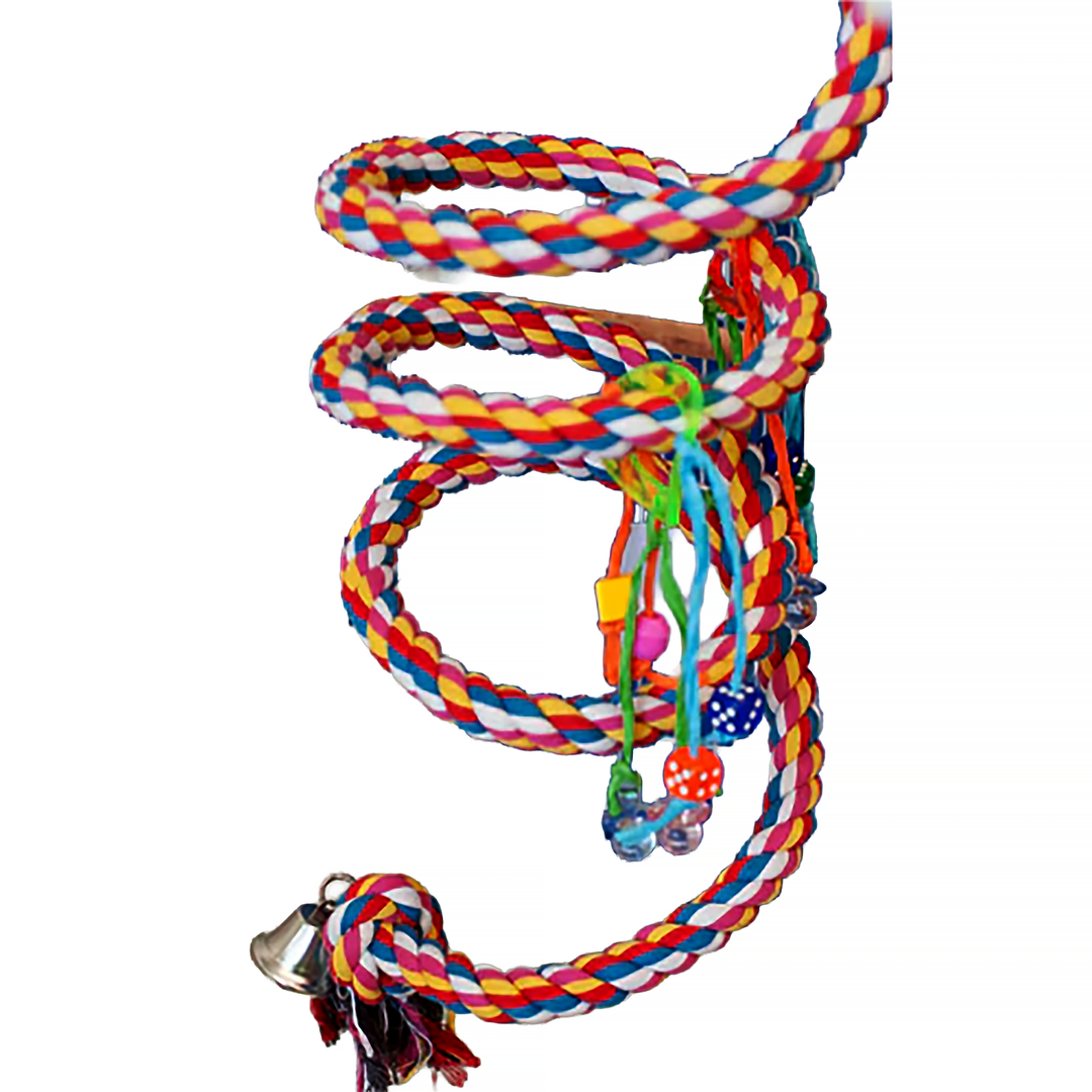 A&E Cage Company Fancy Large Cotton Rope Boing 96” x 1” - Cotton Bungee Swing Bird Toy #HB553F