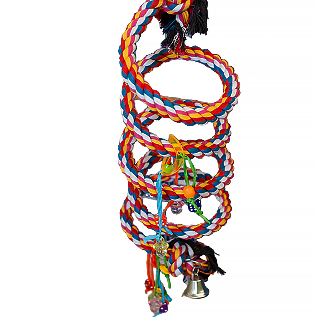 A&E Cage Company Fancy Extra-Large Cotton Rope Boing 97” x 1.25” - Cotton Bungee Swing Bird Toy #HB556F