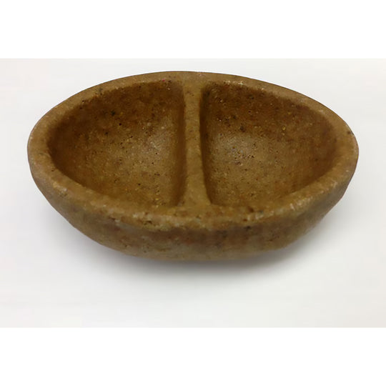 A&E Cage Company Divided Sandstone Oval Java Cup - Java Tree Stand Replacement Dish #02