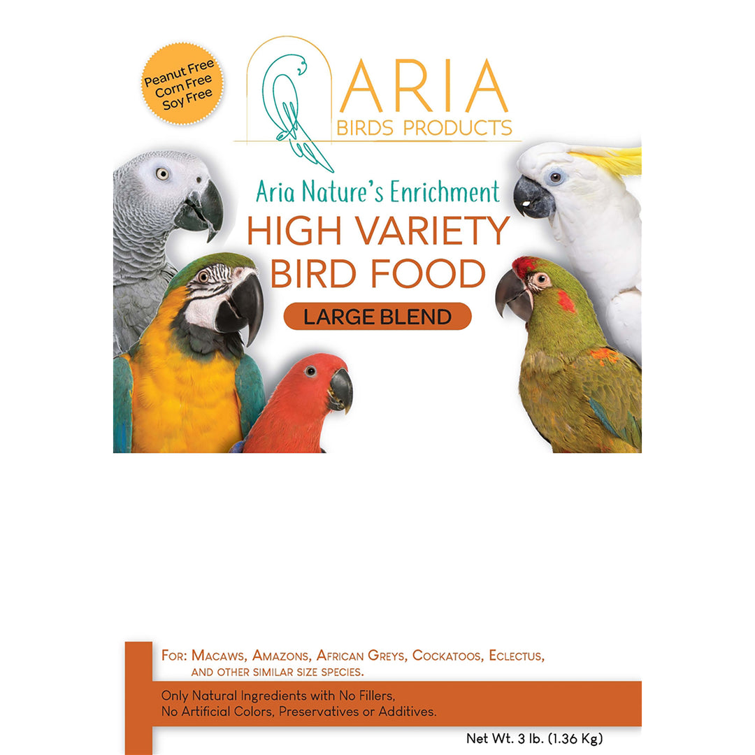 #1006 Aria Nature’s Enrichment High-Variety Seed Blend for Large Parrots - 3lb