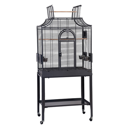 A&E Cage Company Elegant Style Flight Cage with Opening Top Black - 28” x 18” - Small Bird Enclosure #MA2818FL HQ Black