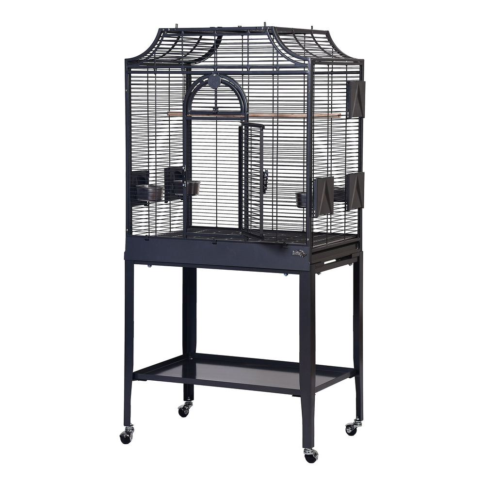 A&E Cage Company Elegant Style Flight Cage with Opening Top Black - 28” x 18” - Small Bird Enclosure #MA2818FL HQ Black