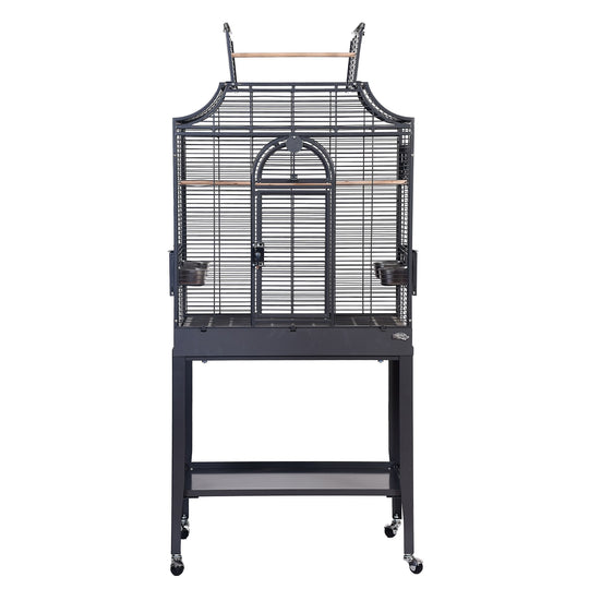 A&E Cage Company Elegant Style Flight Cage with Opening Top Black - 28” x 18” - Small Bird Enclosure #MA2818FL HQ Black