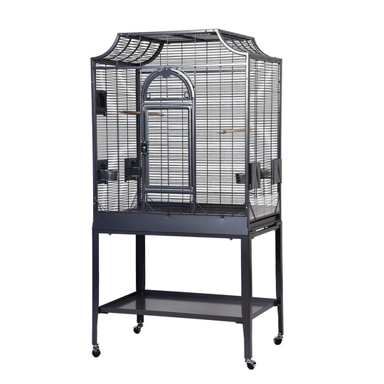 A&E Cage Company Elegant Style Flight Cage with Opening Top Black - 32” x 21” - Small Bird Enclosure #MA3221FL HQ Black