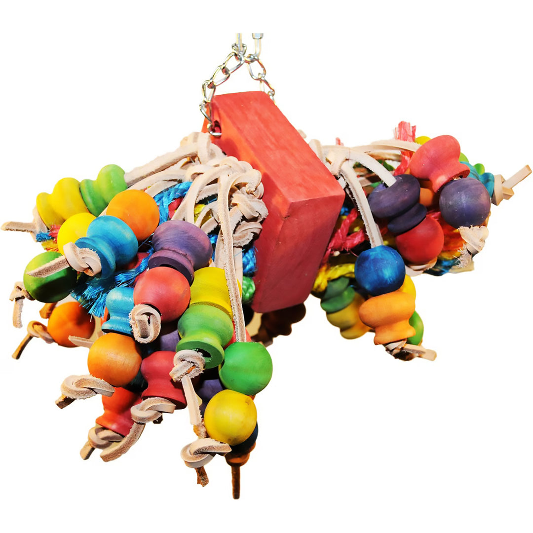A&E Cage Company Happy Beaks Medium Cluster of Hanging Wood Balls - Chew Bird Toy HB143
