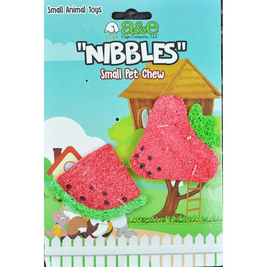 A&E Cage Company Nibbles Loofah Strawberry and Watermelon Slice - 2 Pack #NB010