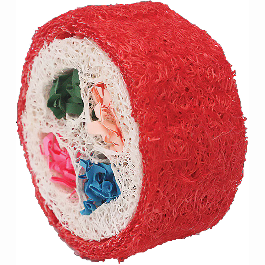 A&E Cage Company Nibbles Loofah Deluxe Sushi Roll - Chew Bird Toy #NB103