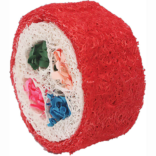 A&E Cage Company Nibbles Loofah Deluxe Sushi Roll - Chew Bird Toy #NB103