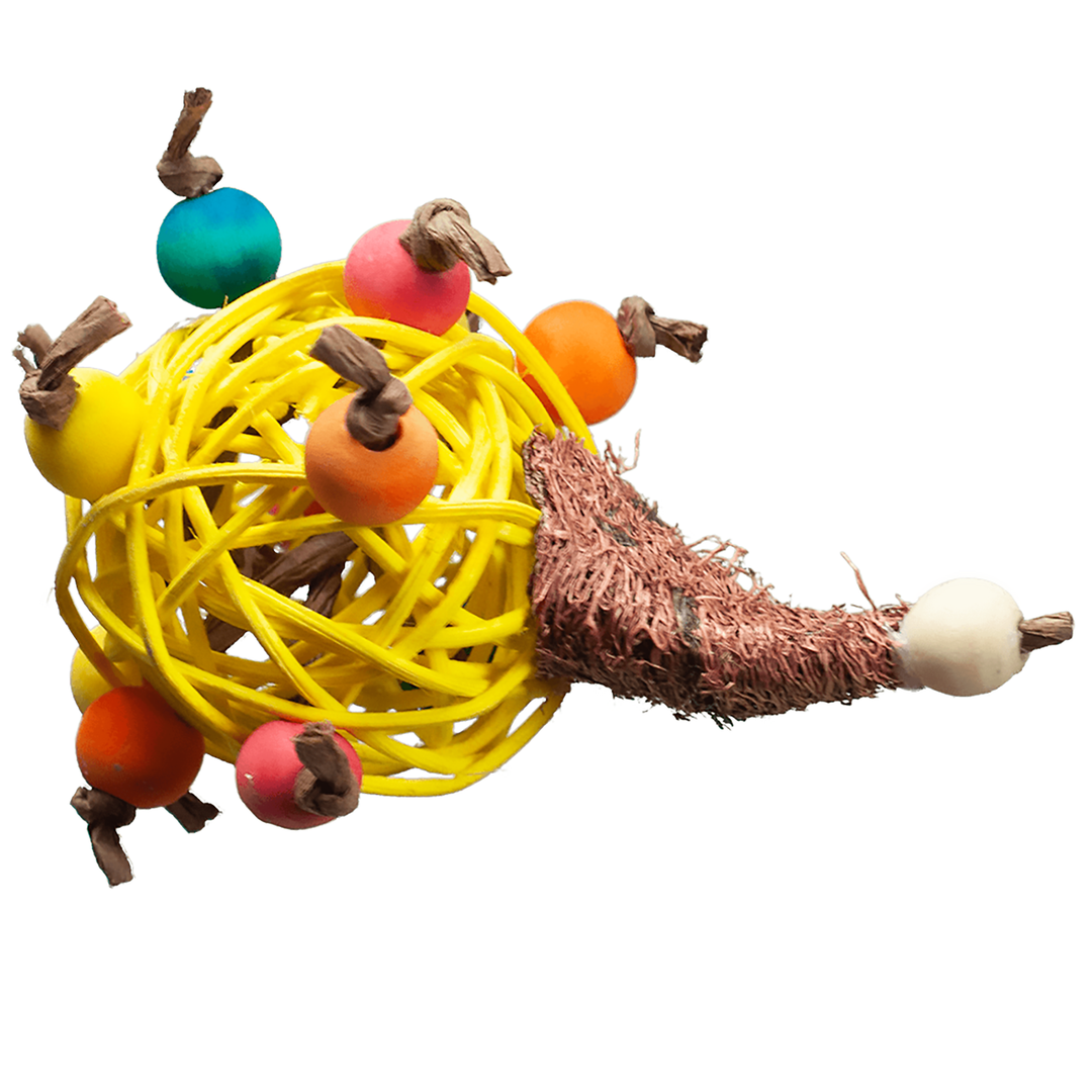A&E Cage Company Nibbles Porcupine Ball - Foraging, Foot, & Chew Bird Toy NB054