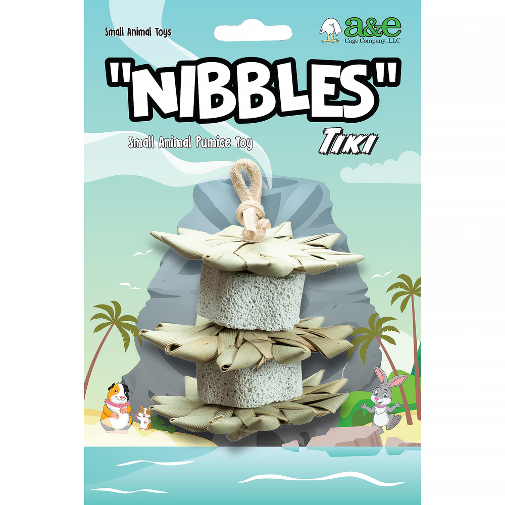 A&E Cage Company Nibbles S'Mores Pumice Palm Stacks - Chew Bird Toy #NB065
