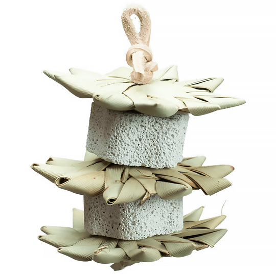 A&E Cage Company Nibbles S'Mores Pumice Palm Stacks - Chew Bird Toy #NB065