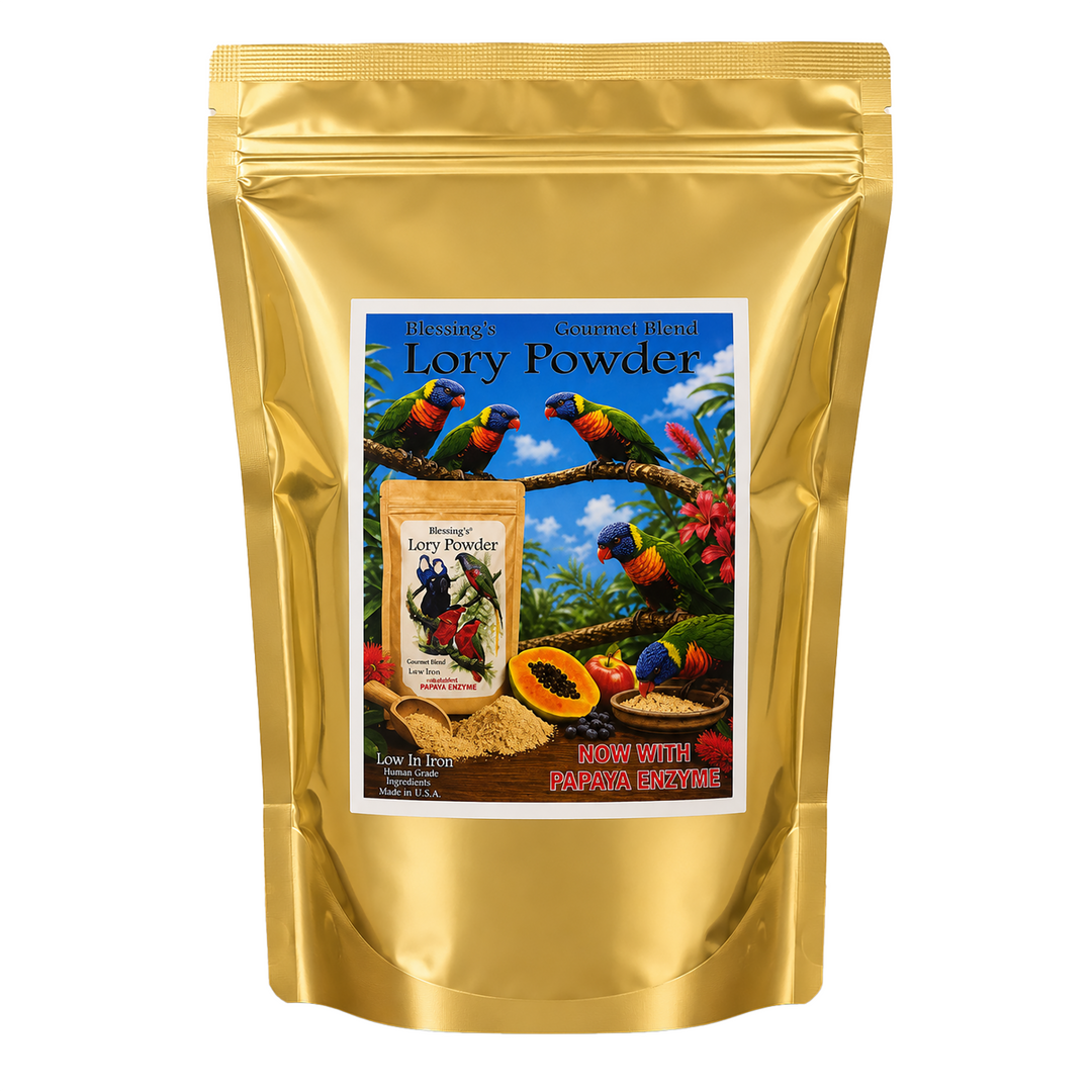 Lory Food Products Blessing’s Lory Powder Gourmet Blend - Low-Iron Lory & Lorikeet Food - 5lbs