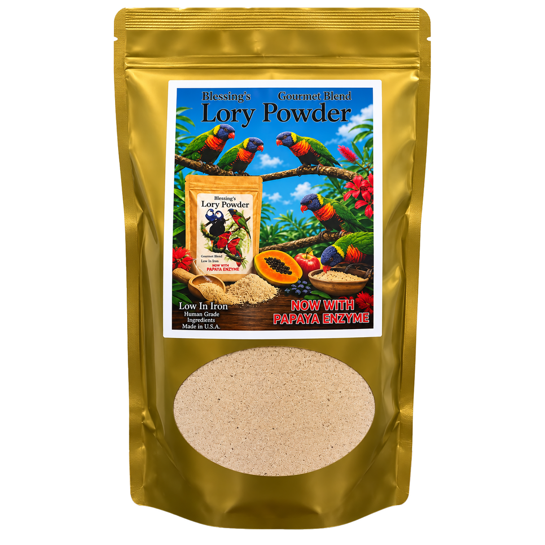 Lory Food Products Blessing’s Lory Powder Gourmet Blend - Low-Iron Lory & Lorikeet Food - 2lbs