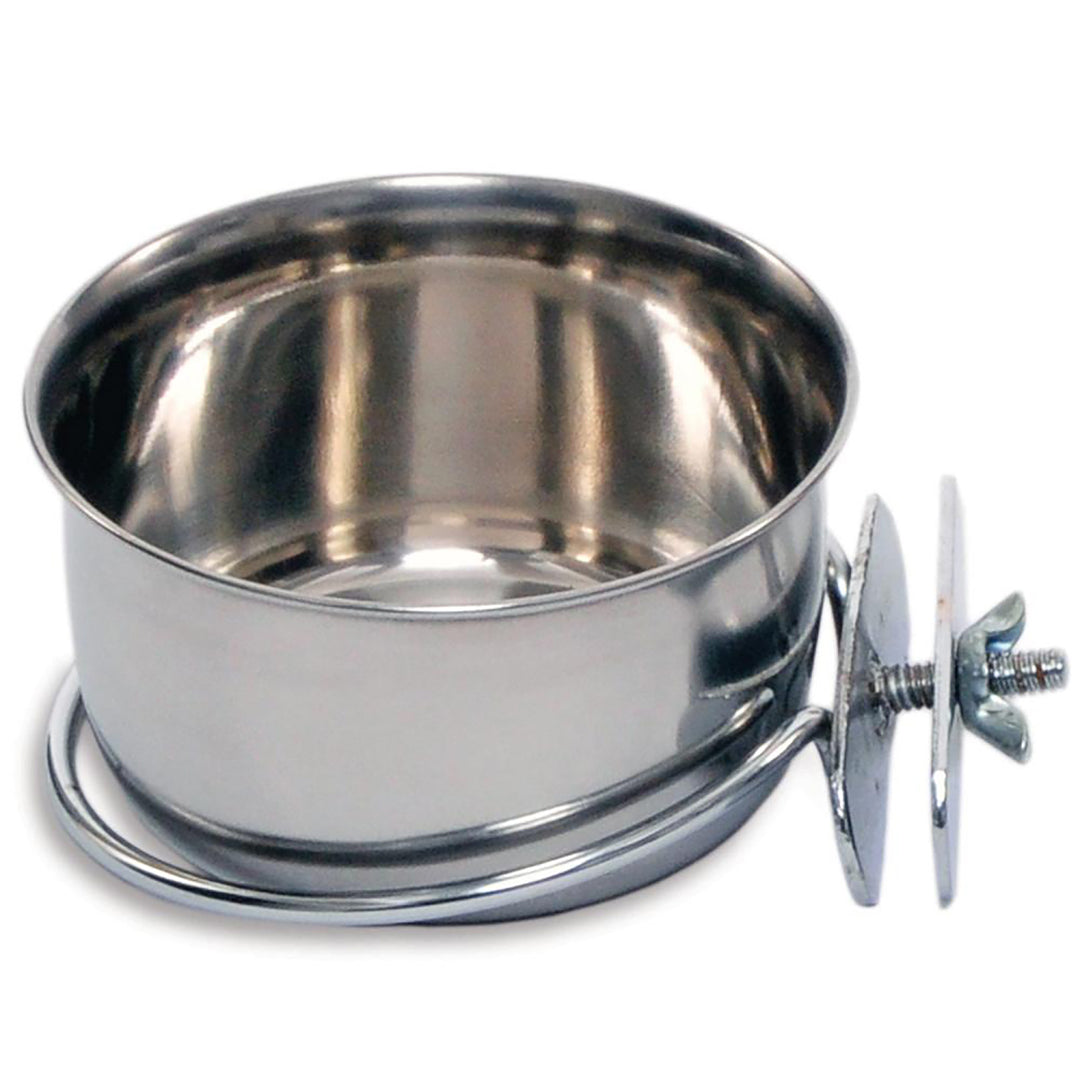 Prevue Pet Products 10oz Coop Cup with Bolt Clamp - 3-7/8" Diameter - Spare Food Dish for Parrot Enclosures #1228
