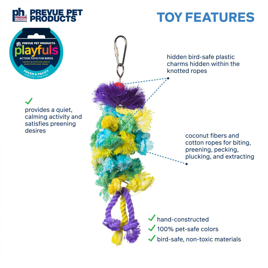 Prevue Pet Products Playfuls Braided Bunch Bird Toy - Shred & Chew Parrot Toy #62669