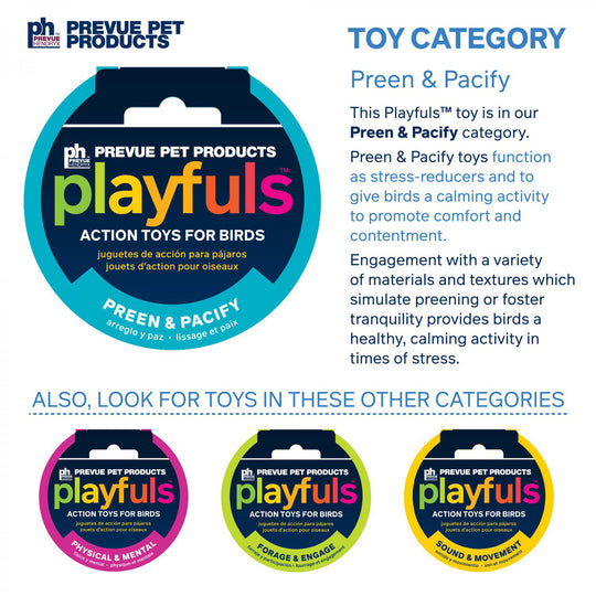 Prevue Pet Products Playfuls Braided Bunch Bird Toy - Shred & Chew Parrot Toy #62669