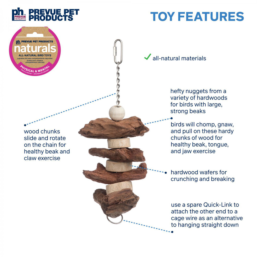 Prevue Pet Products Naturals Brownie Snack Bird Toy - Hard Chew Parrot Toy #62550