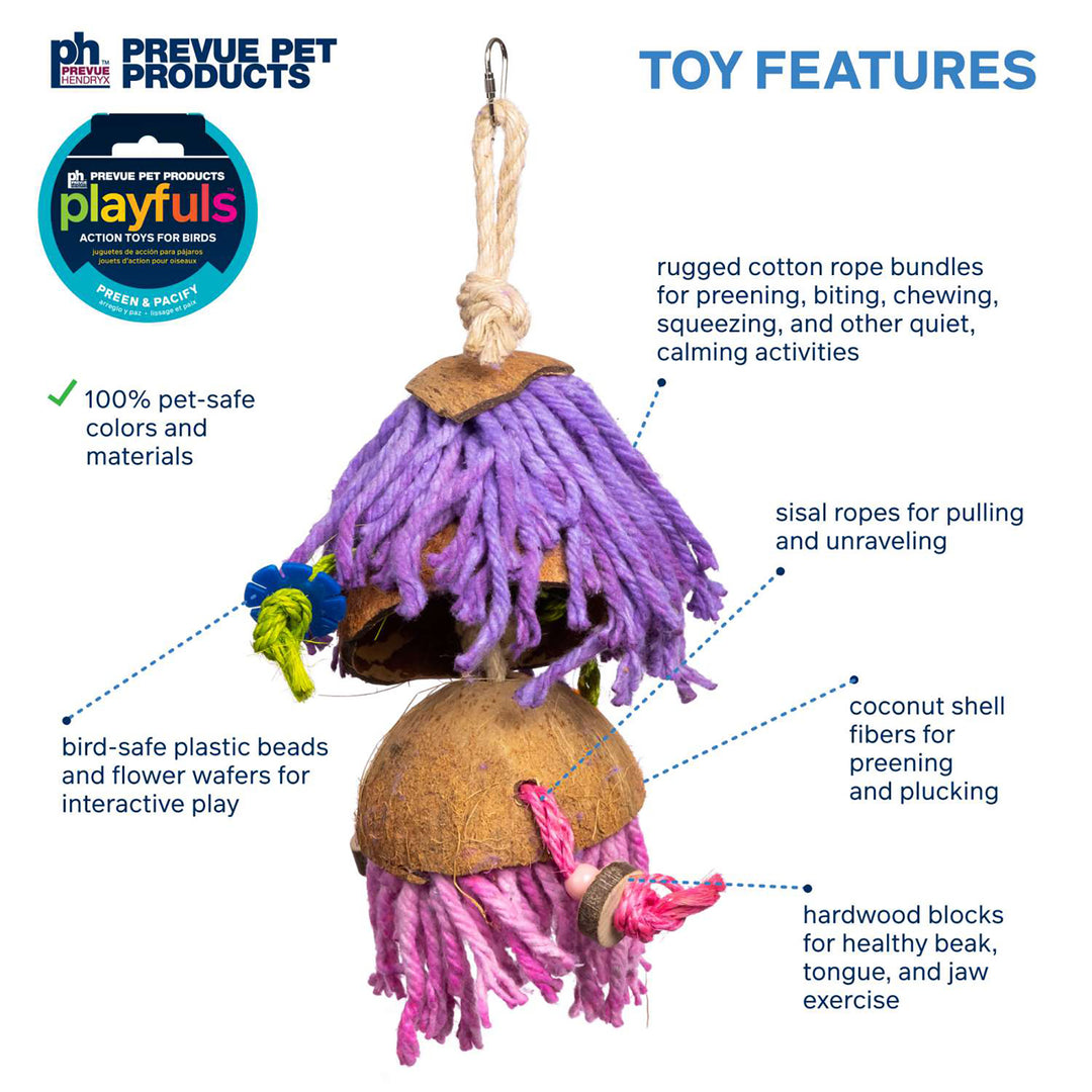 Prevue Pet Products Playfuls Car Wash Bird Toy - Shred & Chew Parrot Toy #62521