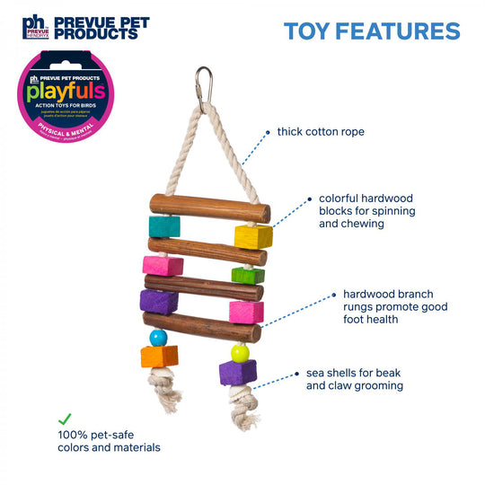 Prevue Pet Products Bodacious Bites Chow Bird Toy - Hard Chew Parrot Toy #60942