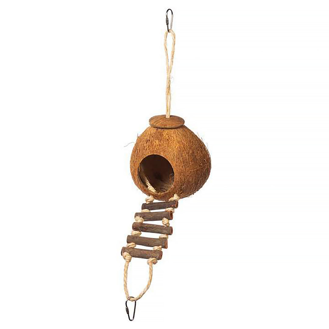 Prevue Pet Products Naturals Coco Hideaway with Bird Ladder - Climb & Chew Parrot Toy #62801