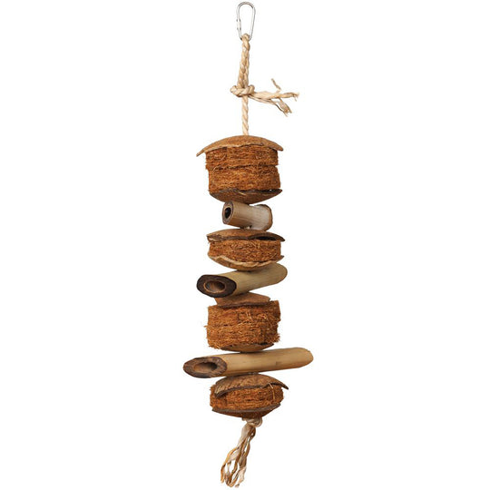 Prevue Pet Products Naturals Coco & Bamboo Bird Toy - Hard Chew Parrot Toy #62800