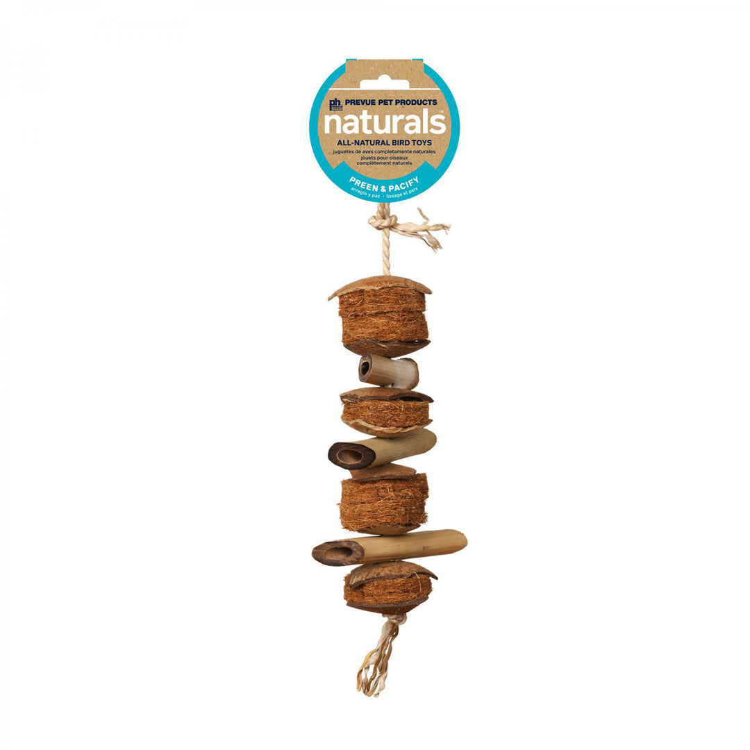 Prevue Pet Products Naturals Coco & Bamboo Bird Toy - Hard Chew Parrot Toy #62800