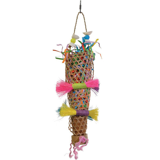 Prevue Pet Products Playfuls Confetti Kazoo Bird Toy - Shred & Chew Parrot Toy #62513