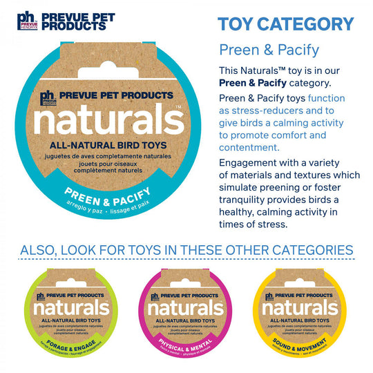 Prevue Pet Products Naturals Coco & Bamboo Bird Toy - Hard Chew Parrot Toy #62800