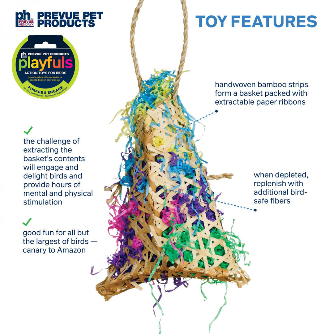 Prevue Pet Products Playfuls Fiesta Handbag Bird Toy - Shred & Foraging Parrot Toy #62604