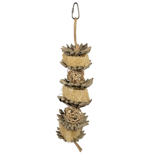 Prevue Pet Products Naturals Flowers & Cubes Bird Toy - Chew Parrot Toy #60264
