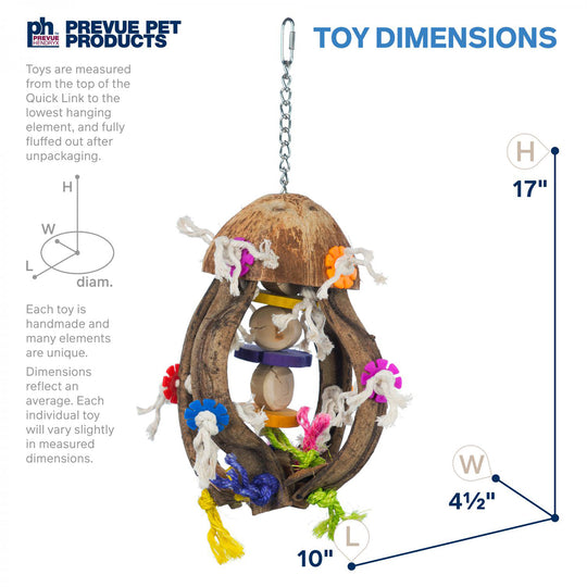 Prevue Pet Products Playfuls Jellyfish Bird Toy - Hard Chew & Foraging Parrot Toy #62671