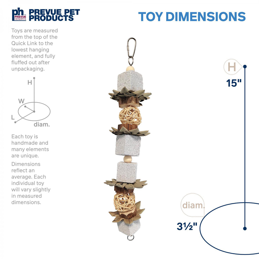 Prevue Pet Products Naturals Lava Cubes & Spheres Bird Toy - Tough Chew Parrot Toy #60260