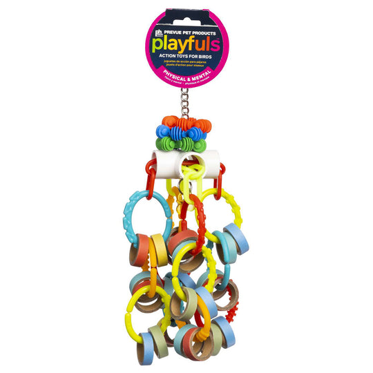 Prevue Pet Products Playfuls Loops 'n Rings Bird Toy - Chew Parrot Toy #60252