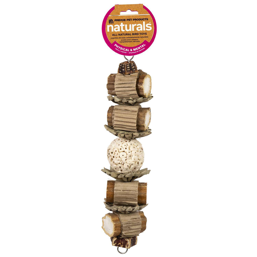 Prevue Pet Products Naturals Lumberjack Stack Bird Toy - Hard Chew Parrot Toy #60263