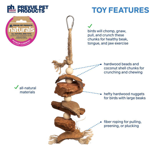 Prevue Pet Products Naturals Mangrove Bird Toy - Hard Chew Parrot Toy #62805