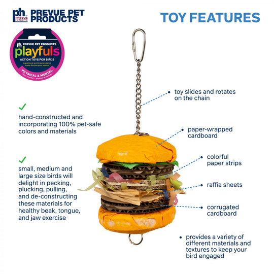 Prevue Pet Products Playfuls Patty Stack Bird Toy - Chew Parrot Toy #60269