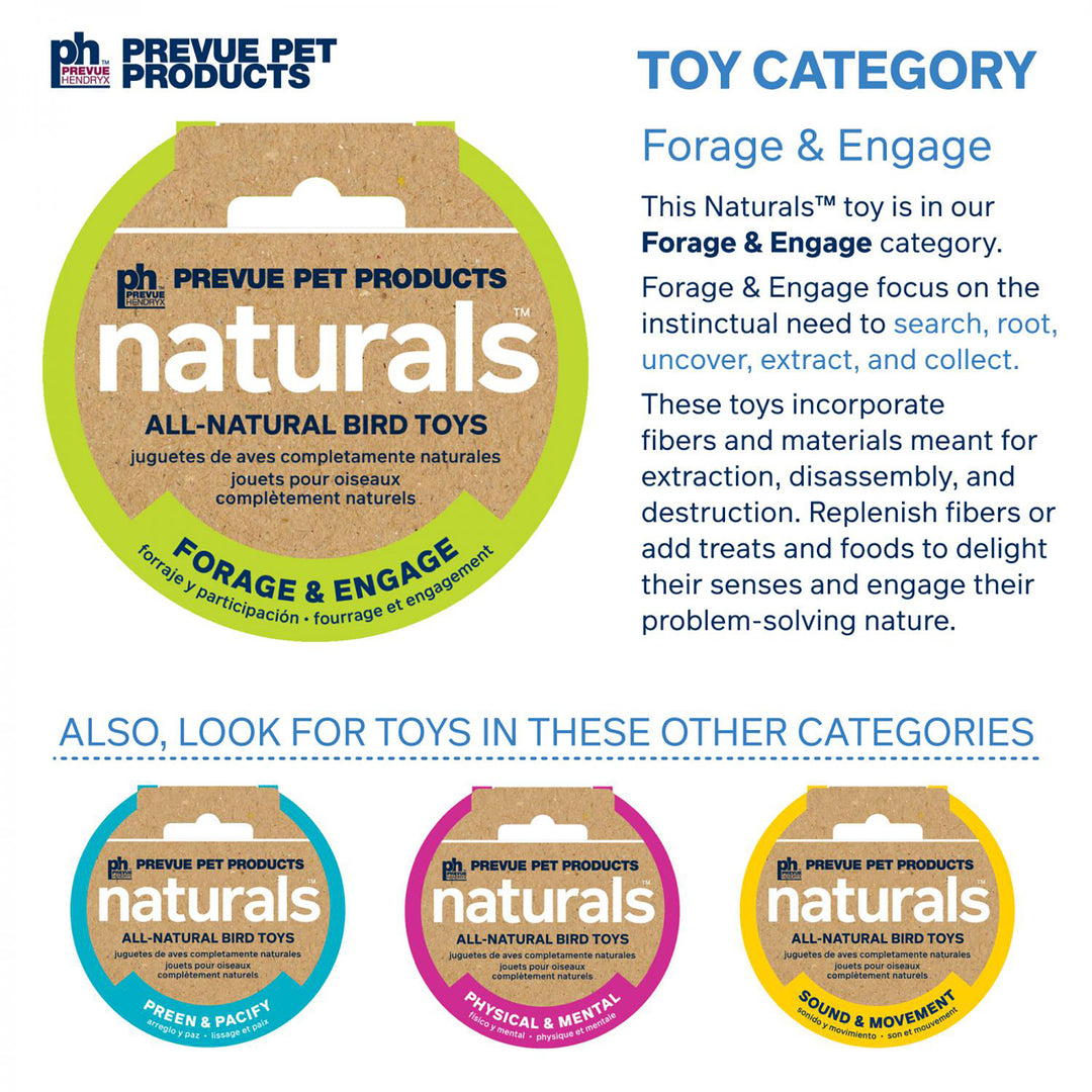 Prevue Pet Products Naturals Coco Hideaway with Bird Ladder - Climb & Chew Parrot Toy #62801