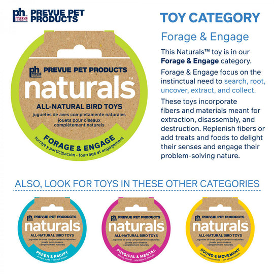 Prevue Pet Products Naturals Coco Hideaway with Bird Ladder - Climb & Chew Parrot Toy #62801