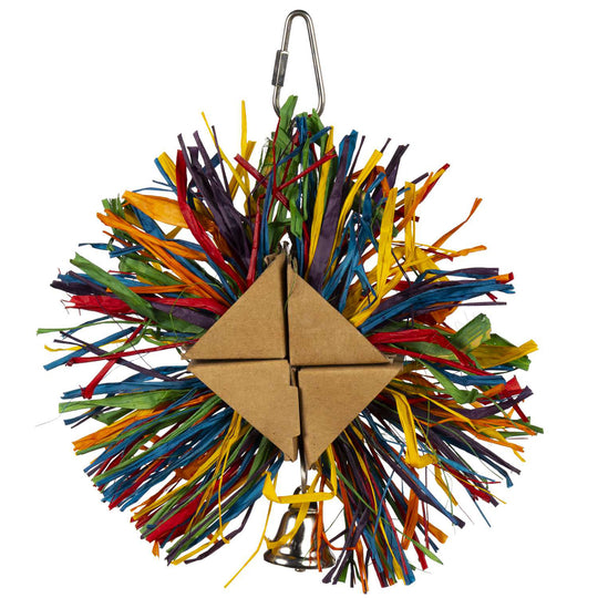 Prevue Pet Products Playfuls Raffia Rainbow Bird Toy - Shred & Chew Parrot Toy #60268