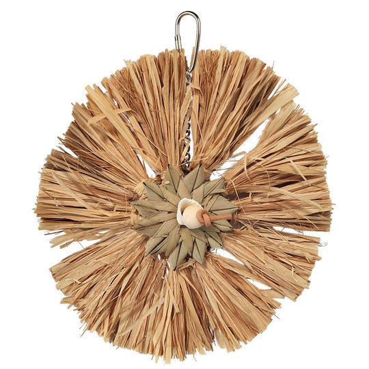 Prevue Pet Products Naturals Raffia Round Bird Toy - Shred & Chew Parrot Toy #60267