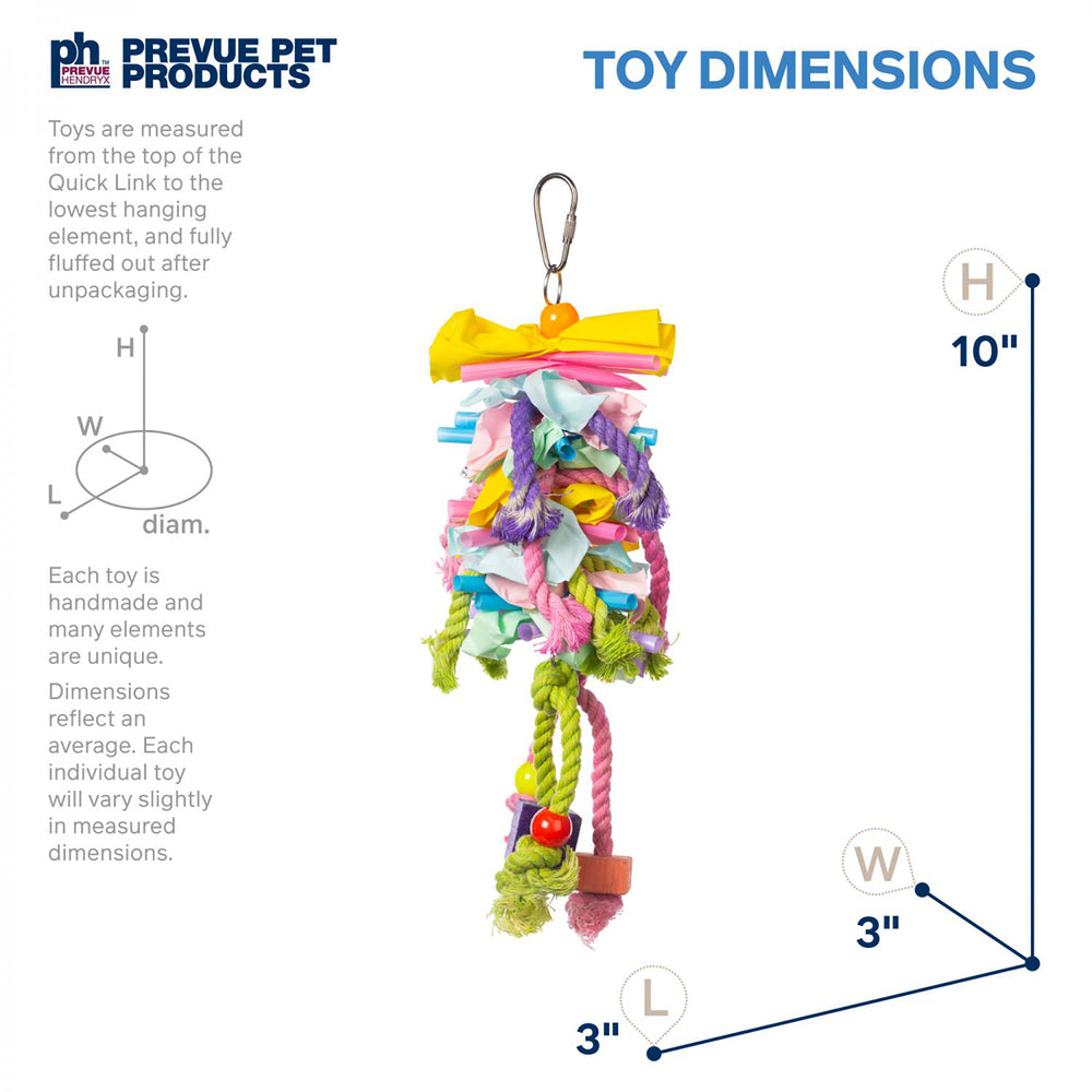Prevue Pet Products Playfuls Short Stack Bird Toy - Shred & Chew Parrot Toy #62605