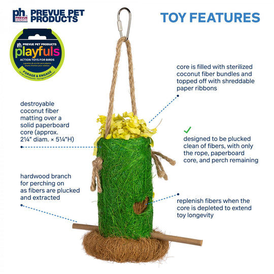 Prevue Pet Products Playfuls Shreddable Shack Bird Toy - Chew & Foraging Parrot Toy #62408