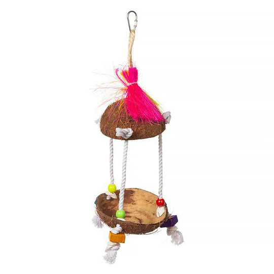 Prevue Pet Products Playfuls Tiki Hut Bird Toy - Shred & Foraging Parrot Toy #62188
