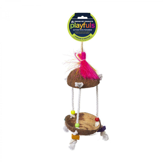 Prevue Pet Products Playfuls Tiki Hut Bird Toy - Shred & Foraging Parrot Toy #62188
