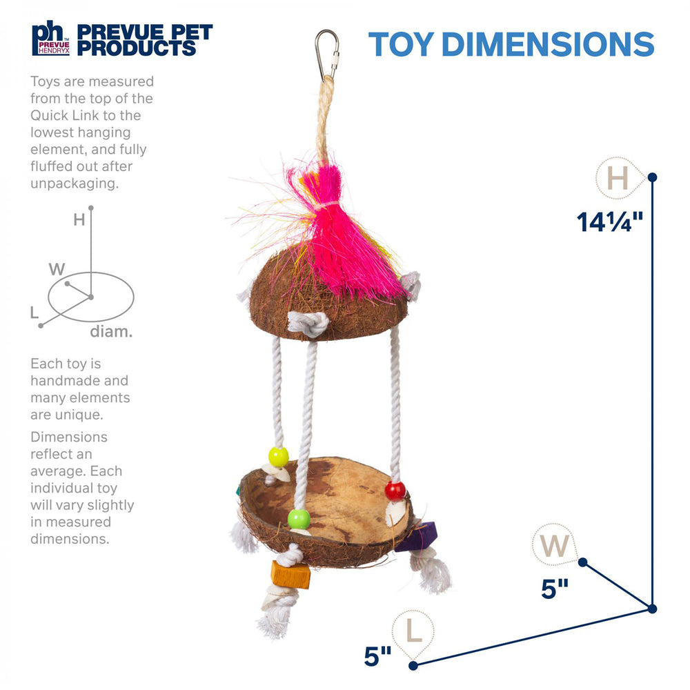 Prevue Pet Products Playfuls Tiki Hut Bird Toy - Shred & Foraging Parrot Toy #62188