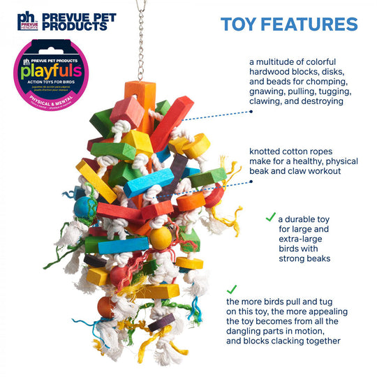 Prevue Pet Products Bodacious Bites Wizard Bird Toy - Large Chew Parrot Toy #60962