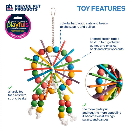 Prevue Pet Products Playfuls Ferris Wheel Bird Toy - Chew Parrot Toy #60957