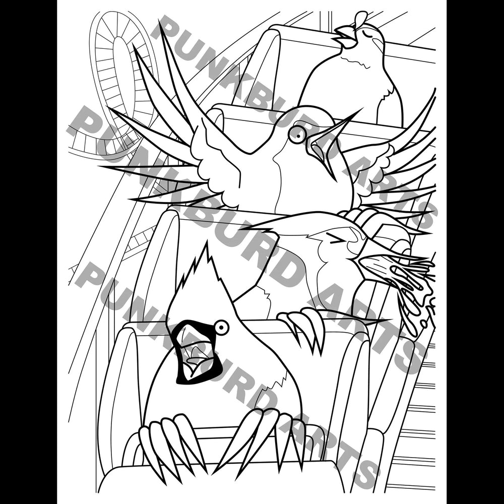 Punkburd's Coloring Book: Deluxe Edition 24 Pages of Birds and Parrots by Punkburd Arts